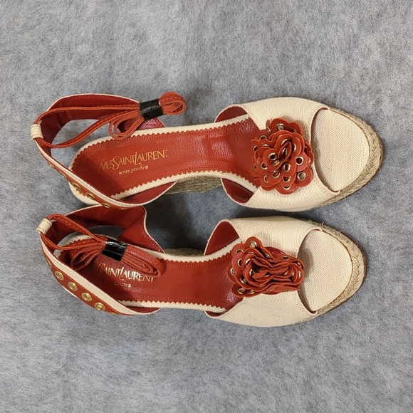 Yves saint Laurent rive gauche wedges size EU 40 US 10 - Picture 5 of 12
